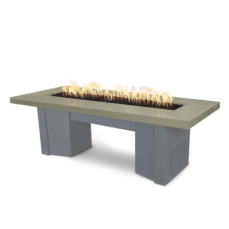 The Outdoor Plus 78 Alameda Fire Table Smooth Concrete, 110V Play Electronic Ignition, Ash Concrete Top, Liquid Propane OPT-ALMGFRC78EKIT-ASH-GRY-LP